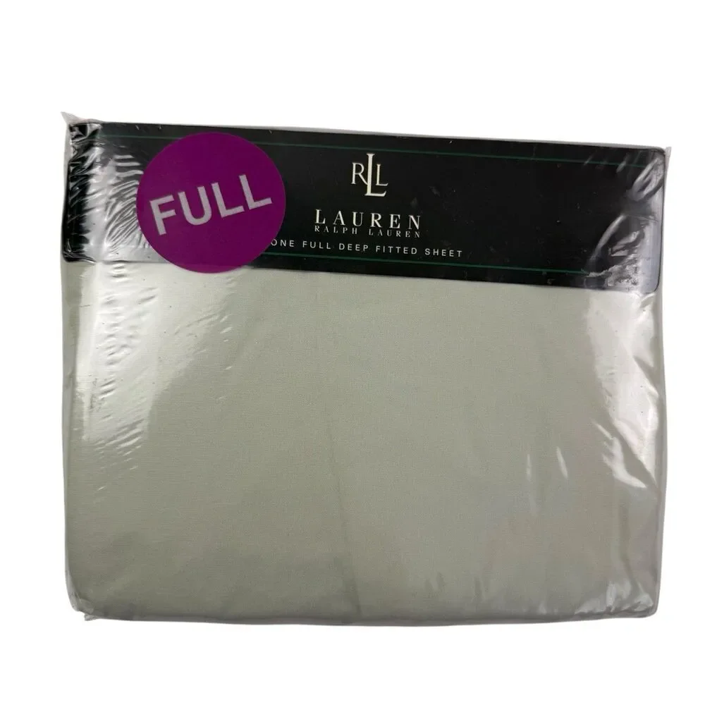 NEW LRL Ralph Lauren Home Full Deep Fitted Sheet Solid 100% Cotton Sage USA